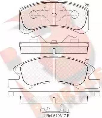 R Brake RB1701 - Bremžu uzliku kompl., Disku bremzes autodraugiem.lv