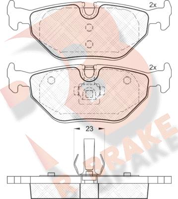 R Brake RB1707 - Bremžu uzliku kompl., Disku bremzes autodraugiem.lv