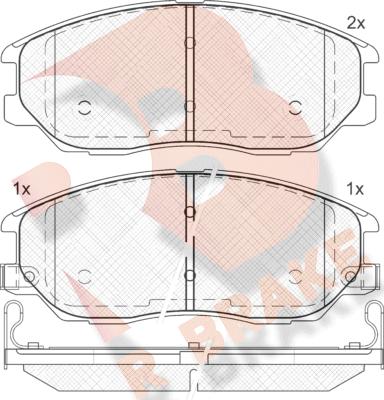 R Brake RB1714 - Bremžu uzliku kompl., Disku bremzes autodraugiem.lv