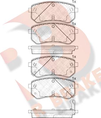 R Brake RB1710 - Bremžu uzliku kompl., Disku bremzes autodraugiem.lv