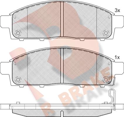 R Brake RB1784 - Bremžu uzliku kompl., Disku bremzes autodraugiem.lv