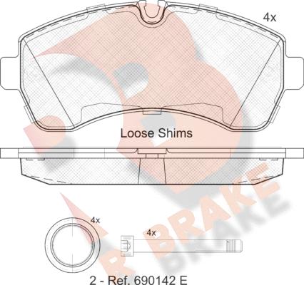 R Brake RB1785 - Bremžu uzliku kompl., Disku bremzes autodraugiem.lv