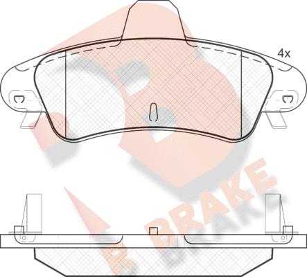 R Brake RB1735-204 - Bremžu uzliku kompl., Disku bremzes autodraugiem.lv