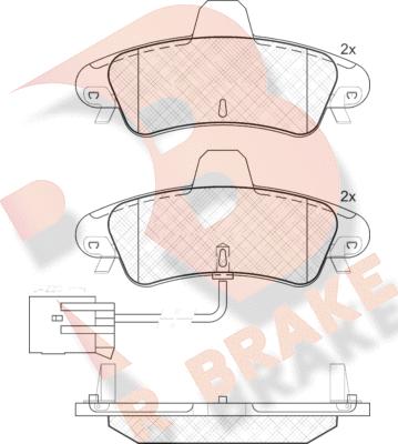 R Brake RB1735 - Bremžu uzliku kompl., Disku bremzes autodraugiem.lv