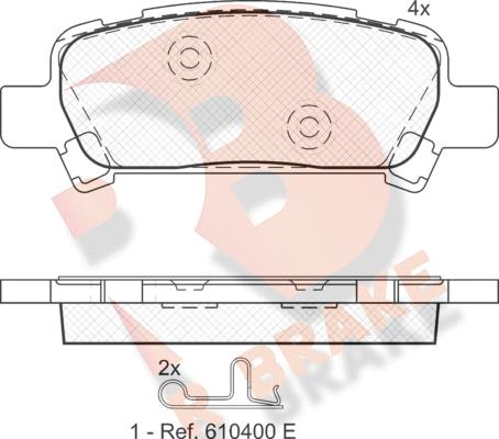 R Brake RB1736 - Bremžu uzliku kompl., Disku bremzes autodraugiem.lv