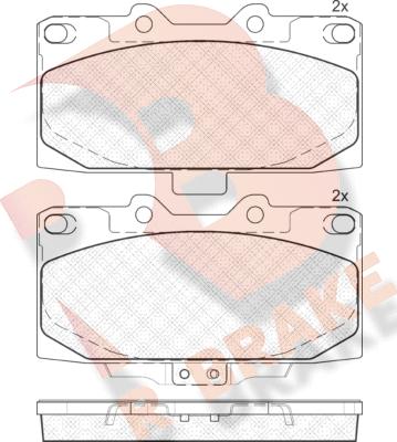 R Brake RB1733 - Bremžu uzliku kompl., Disku bremzes autodraugiem.lv