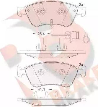 R Brake RB1724 - Bremžu uzliku kompl., Disku bremzes autodraugiem.lv