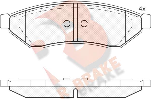 R Brake RB1726 - Bremžu uzliku kompl., Disku bremzes autodraugiem.lv