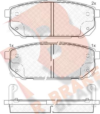 R Brake RB1720 - Bremžu uzliku kompl., Disku bremzes autodraugiem.lv