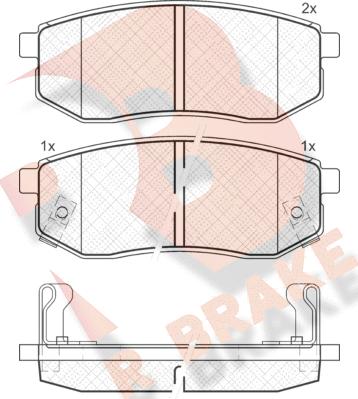 R Brake RB1721 - Bremžu uzliku kompl., Disku bremzes autodraugiem.lv