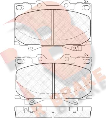 R Brake RB1723 - Bremžu uzliku kompl., Disku bremzes autodraugiem.lv