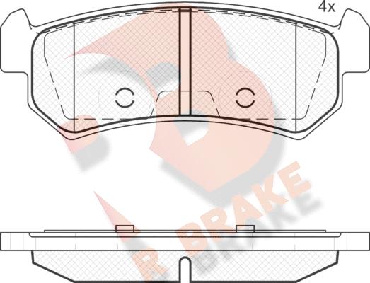 R Brake RB1727 - Bremžu uzliku kompl., Disku bremzes autodraugiem.lv