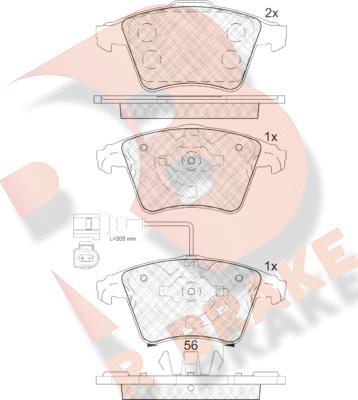 R Brake RB1779 - Bremžu uzliku kompl., Disku bremzes autodraugiem.lv