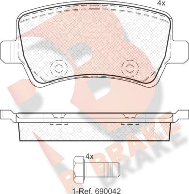 R Brake RB1776 - Bremžu uzliku kompl., Disku bremzes autodraugiem.lv