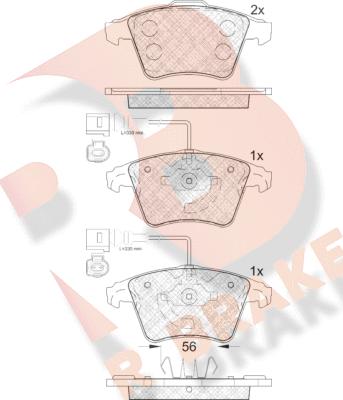 R Brake RB1777 - Bremžu uzliku kompl., Disku bremzes autodraugiem.lv