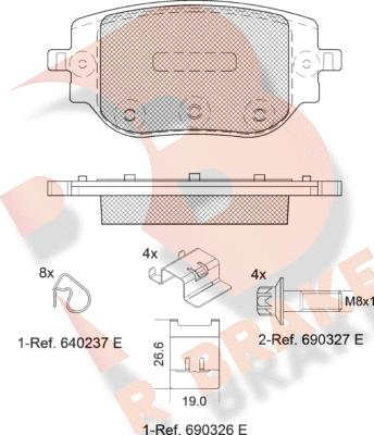 R Brake RB2415 - Bremžu uzliku kompl., Disku bremzes autodraugiem.lv