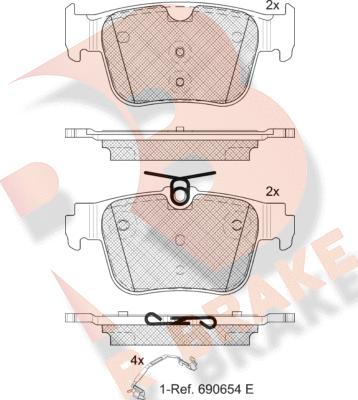 R Brake RB2410 - Bremžu uzliku kompl., Disku bremzes autodraugiem.lv