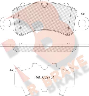 R Brake RB2485 - Bremžu uzliku kompl., Disku bremzes autodraugiem.lv