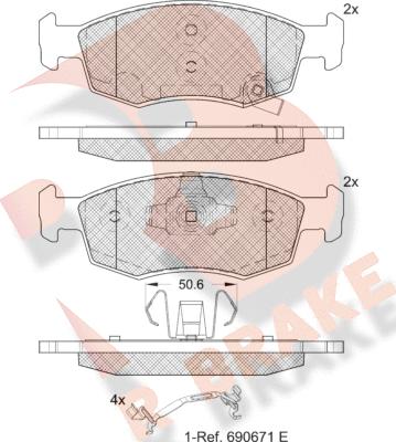 R Brake RB2422 - Bremžu uzliku kompl., Disku bremzes autodraugiem.lv