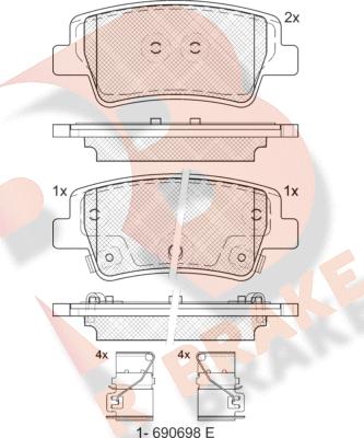 R Brake RB2471 - Bremžu uzliku kompl., Disku bremzes autodraugiem.lv