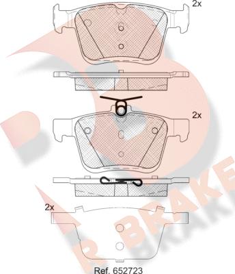 R Brake RB2099-203 - Bremžu uzliku kompl., Disku bremzes autodraugiem.lv