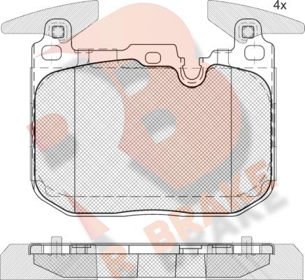 R Brake RB2093-200 - Bremžu uzliku kompl., Disku bremzes autodraugiem.lv