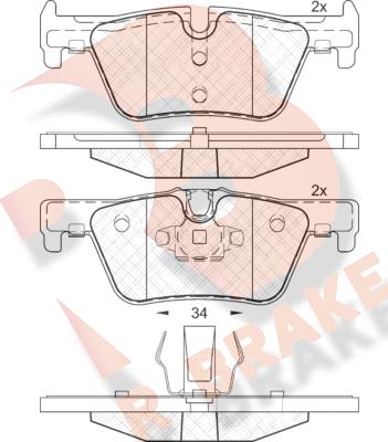 R Brake RB2049 - Bremžu uzliku kompl., Disku bremzes autodraugiem.lv