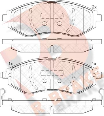 R Brake RB2040 - Bremžu uzliku kompl., Disku bremzes autodraugiem.lv