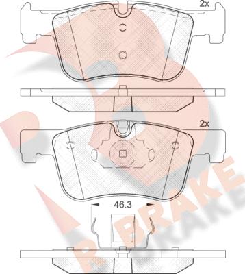 R Brake RB2048 - Bremžu uzliku kompl., Disku bremzes autodraugiem.lv