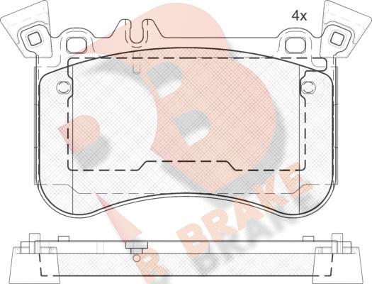 R Brake RB2042-203 - Bremžu uzliku kompl., Disku bremzes autodraugiem.lv