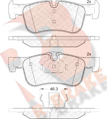 R Brake RB2063 - Bremžu uzliku kompl., Disku bremzes autodraugiem.lv