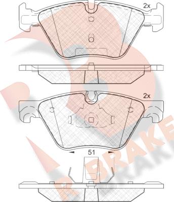 R Brake RB2002 - Bremžu uzliku kompl., Disku bremzes autodraugiem.lv