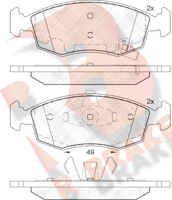 R Brake RB2032 - Bremžu uzliku kompl., Disku bremzes autodraugiem.lv