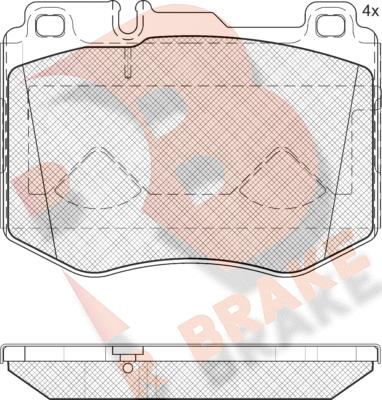 R Brake RB2195-200 - Bremžu uzliku kompl., Disku bremzes autodraugiem.lv