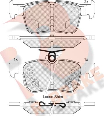 R Brake RB2198-203 - Bremžu uzliku kompl., Disku bremzes autodraugiem.lv