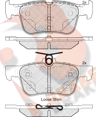 R Brake RB2198 - Bremžu uzliku kompl., Disku bremzes autodraugiem.lv