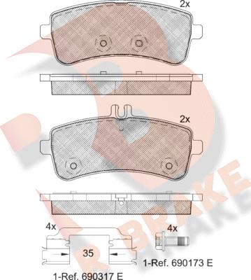 R Brake RB2145 - Bremžu uzliku kompl., Disku bremzes autodraugiem.lv