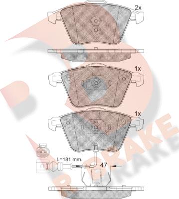 R Brake RB2148 - Bremžu uzliku kompl., Disku bremzes autodraugiem.lv