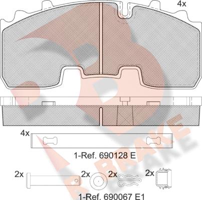 R Brake RB2156-066 - Bremžu uzliku kompl., Disku bremzes autodraugiem.lv