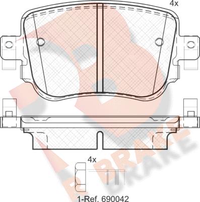 R Brake RB2152 - Bremžu uzliku kompl., Disku bremzes autodraugiem.lv