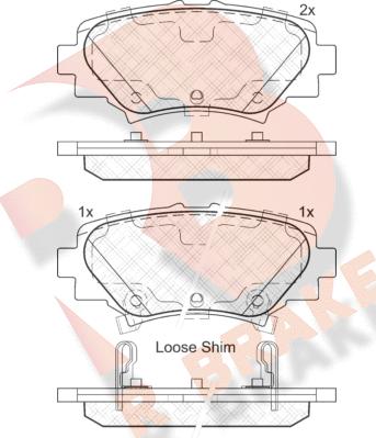 R Brake RB2169 - Bremžu uzliku kompl., Disku bremzes autodraugiem.lv