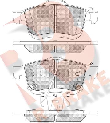 R Brake RB2165 - Bremžu uzliku kompl., Disku bremzes autodraugiem.lv