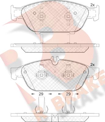 R Brake RB2103 - Bremžu uzliku kompl., Disku bremzes autodraugiem.lv