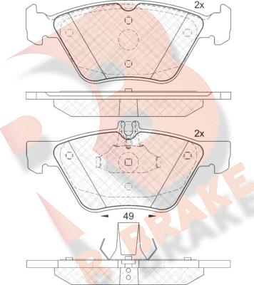 R Brake RB2114 - Bremžu uzliku kompl., Disku bremzes autodraugiem.lv