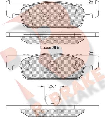 R Brake RB2115-203 - Bremžu uzliku kompl., Disku bremzes autodraugiem.lv