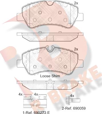 R Brake RB2116 - Bremžu uzliku kompl., Disku bremzes autodraugiem.lv