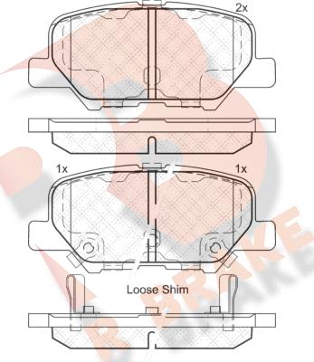 R Brake RB2118 - Bremžu uzliku kompl., Disku bremzes autodraugiem.lv