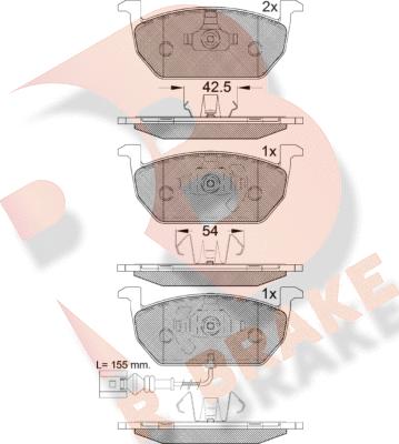 R Brake RB2189 - Bremžu uzliku kompl., Disku bremzes autodraugiem.lv