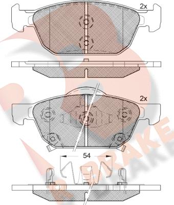 R Brake RB2183 - Bremžu uzliku kompl., Disku bremzes autodraugiem.lv