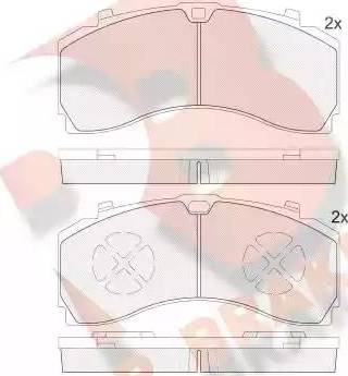 R Brake RB2124 - Bremžu uzliku kompl., Disku bremzes autodraugiem.lv